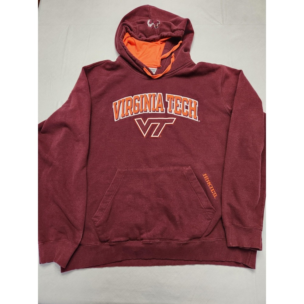 Virginia Tech Hokies Hoodie Mens 2XL Maroon NCAA Football Champion Pullover
